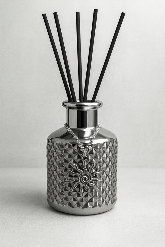 Diffuseur parfum artisanal 200ml argenté métallisé design sculpté personnalisable Grasse