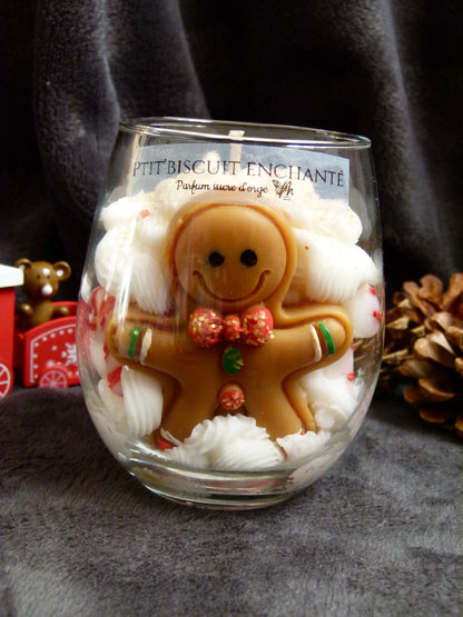 Détail chantilly pailletée bougie P'tit Biscuit Enchanté fait main