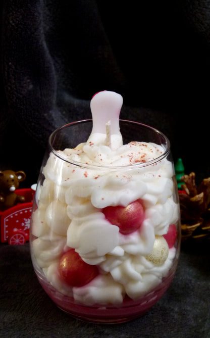 Bougie Noël Casse-Noisette rouge et or ambiance féerique parfum chocolat