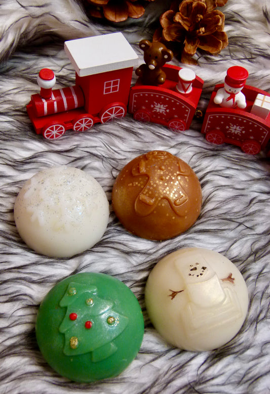 Coffret 4 fondants parfumés Noël boules décoratives 120g artisanal Mileïdi Créations